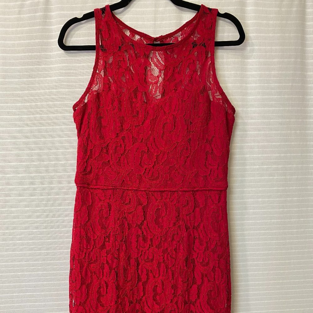 Nordstrom red lace sleeveless dress